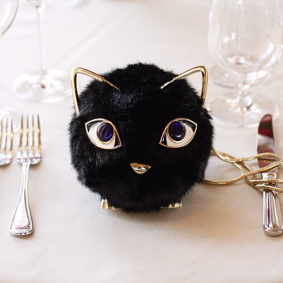 kate spade Handbags - Kate Spade |  Black Jazz Things Up Fluffy Cat Bag